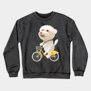 Dog riding a bike Crewneck Sweatshirt